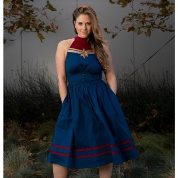 Disney Parks New Her Universe x The Dress Shop Captain Marvel in Blue Dress XL - Picture 1 of 8